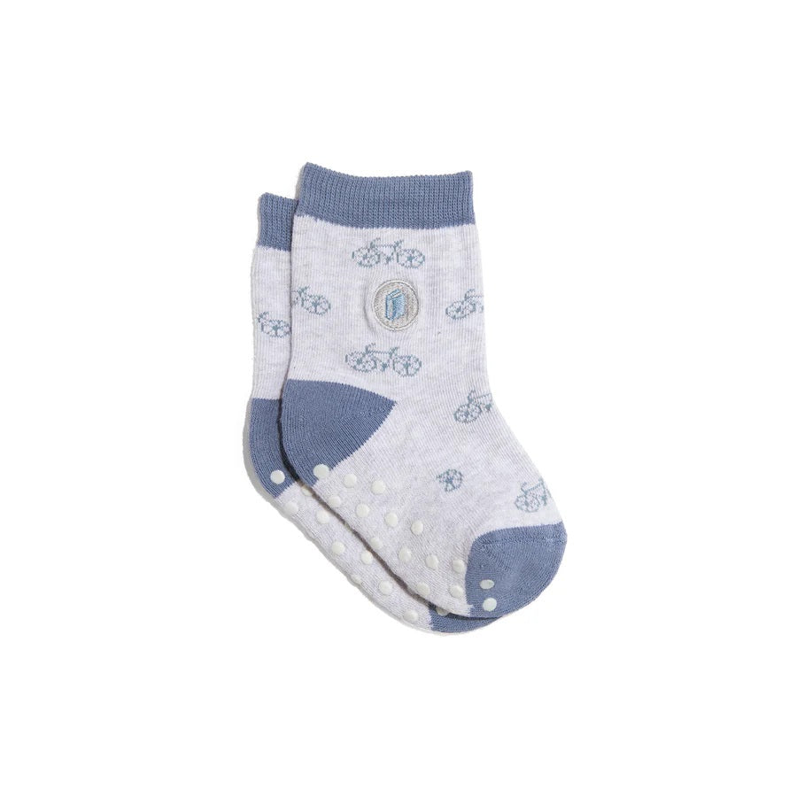 Conscious Step, Kids' Socks That Give Books - Blue Bicycles - Boutique Dandelion