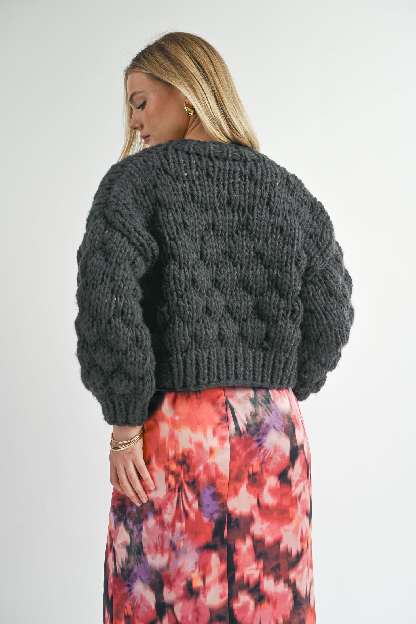 Sage The Label, This And That Chunky Cardi in Charcoal - Boutique Dandelion