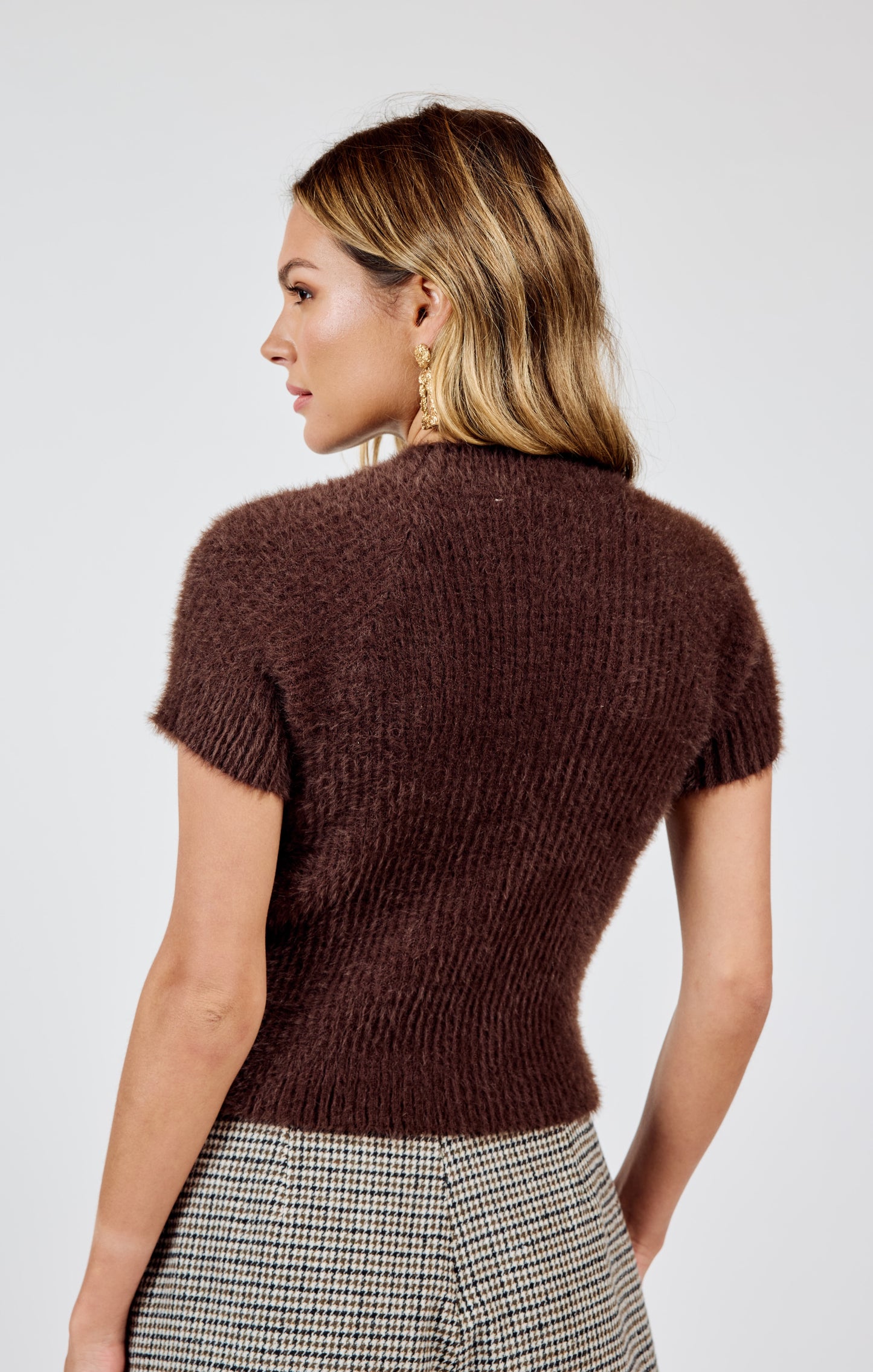 Sadie & Sage, Rudy Ribbed Short Sleeve Sweater