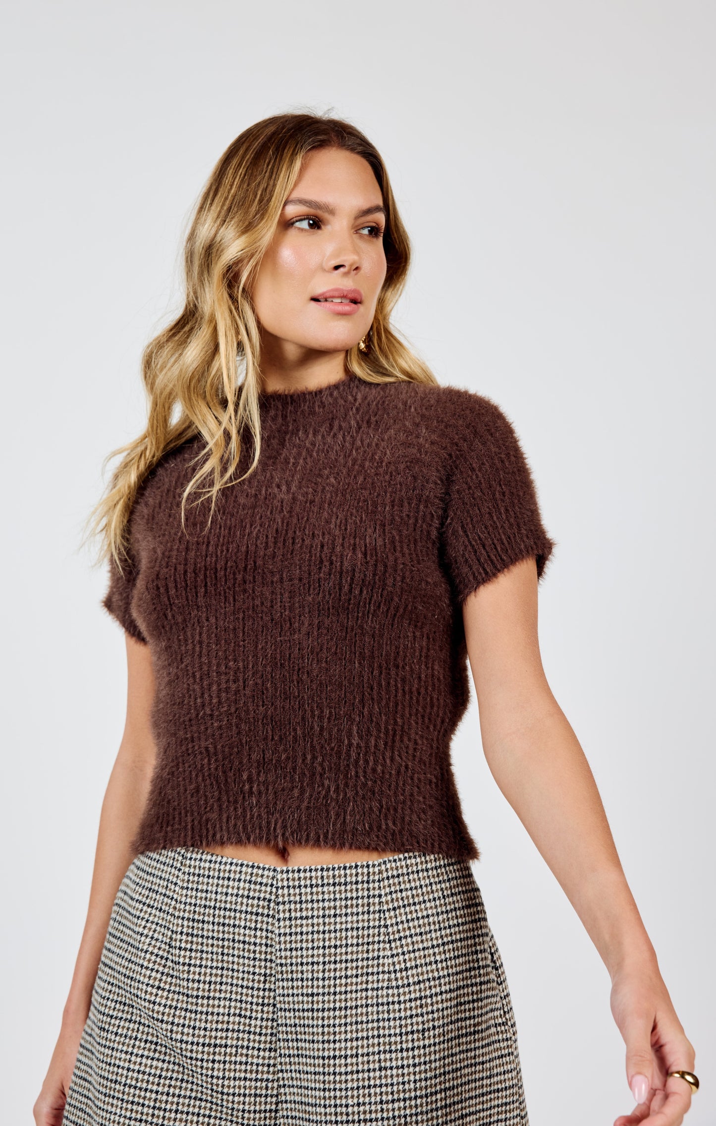 Sadie & Sage, Rudy Ribbed Short Sleeve Sweater