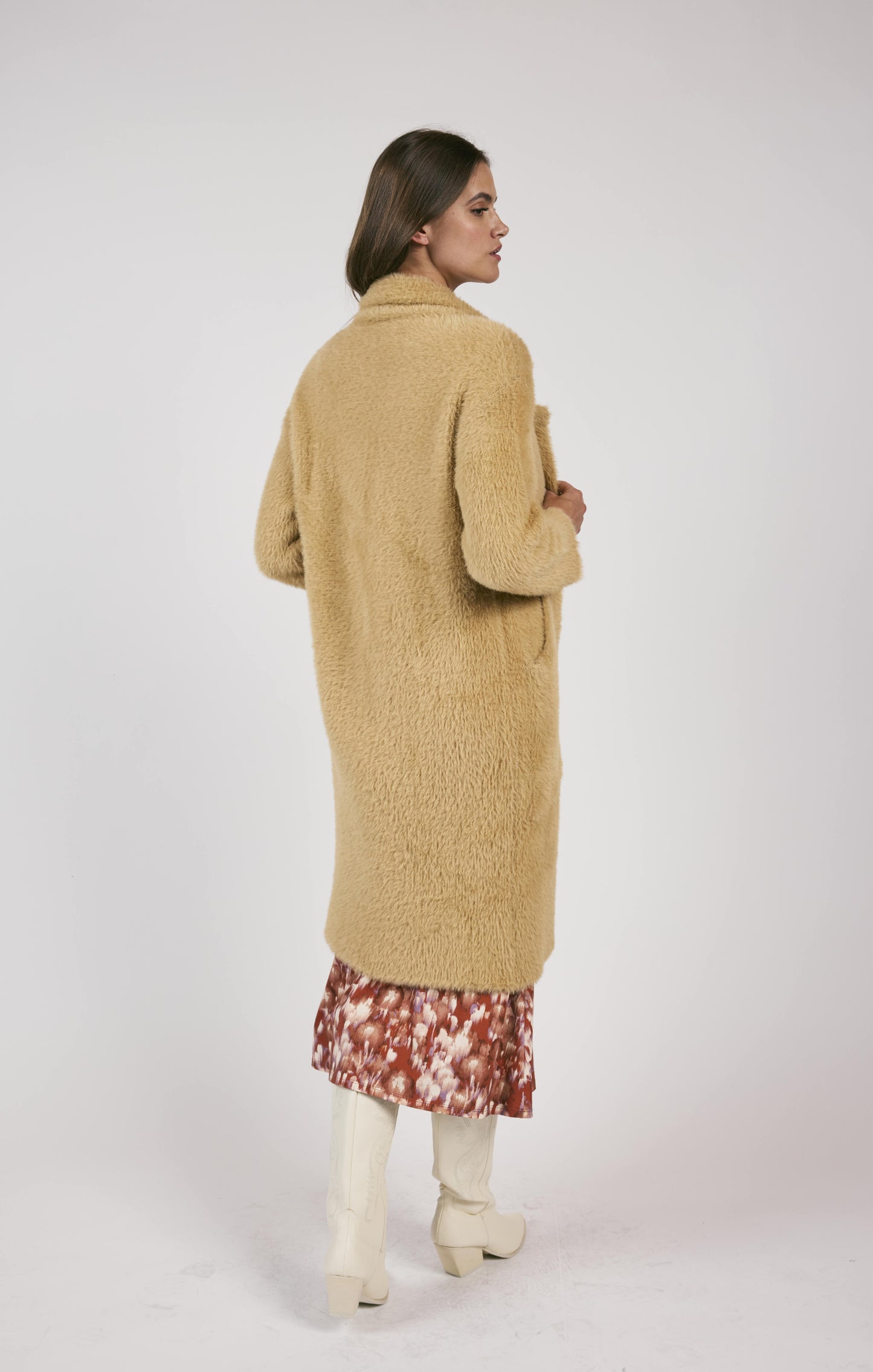 Sage The Label, Exile Faux Fur Open Front Coat