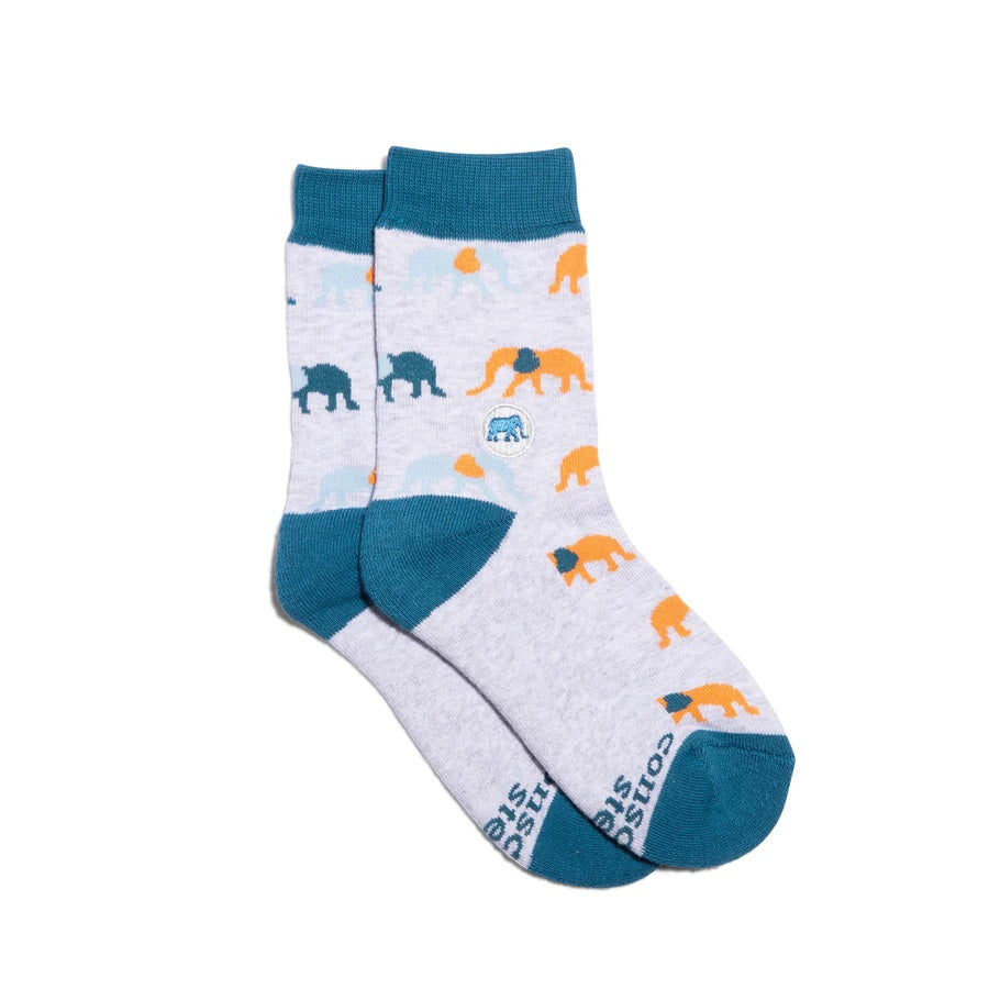 Conscious Step, Kids' Socks That Protect Elephants - Majestic Elephants - Boutique Dandelion
