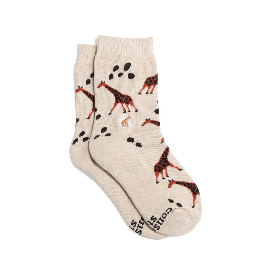 Conscious Step, Kids' Socks That Protect Giraffes - Gentle Giraffes - Boutique Dandelion