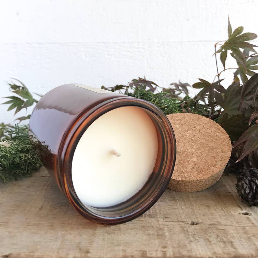 Farm Kitchen Candle Co., Amber Glass Long Stem Rose Soy Candle, Candles, Farm Kitchen Candle Co., Boutique Dandelion - Boutique Dandelion